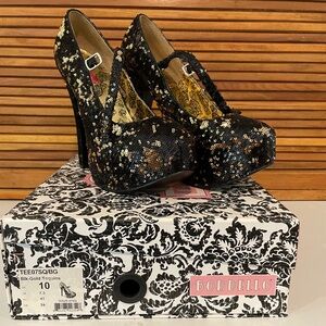 Black/ Gold Shifting Sequins Heels